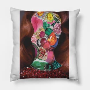 Gems Girl Silhouette Pillow