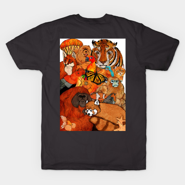 Orange Men's T Shirt Tee Tee Graphic Animal Tiger Crew Neck