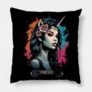 Unicorn women colour Fanatsy Pillow