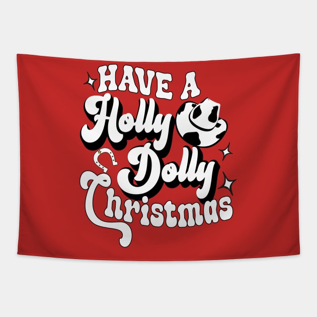 Retro Text -Christmas 2023 Tapestry by ARTSYVIBES111