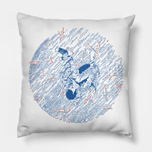 Obscured by Clouds (blue) Pillow