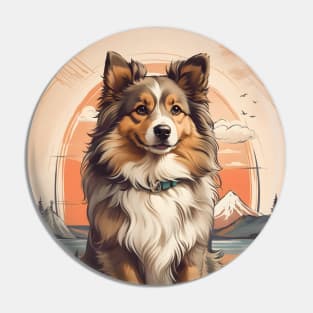 Shetland Sheepdog in the Mountains Pin