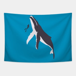 Humpback Whale and Human (clean version) Tapestry