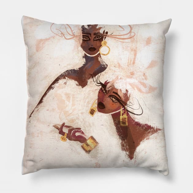 Fashion girls Pillow by valentyna mohylei