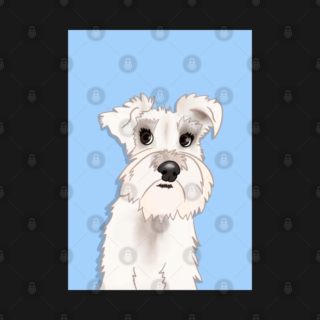 Belle the White Miniature Schnauzer Dog by NattyDesigns