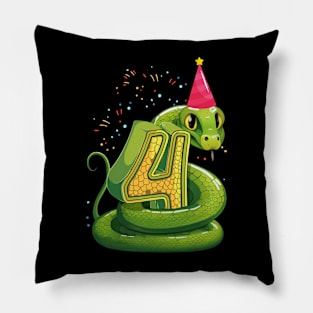 4th birthday snake lover Pillow