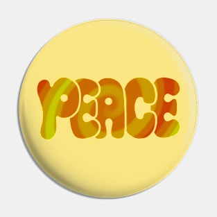 Peace orange swirly Pin
