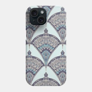 Deco Doodle in Aqua, Cream & Navy Blue Phone Case