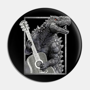 Godzilla Playing Music Pin