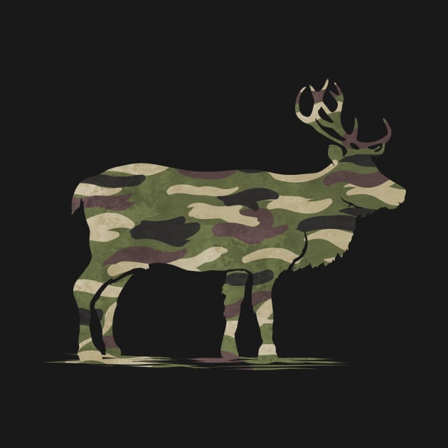 Reindeer in Camouflage Color Hunting On Christmas by SinBle