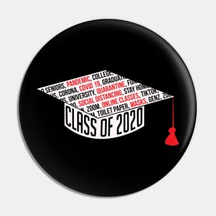 Class of 2020 Graduation Cap Black Pandemic Pin