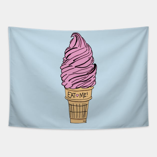 Eat Me Ice Cream Cone Tapestry by Katherine Montalto