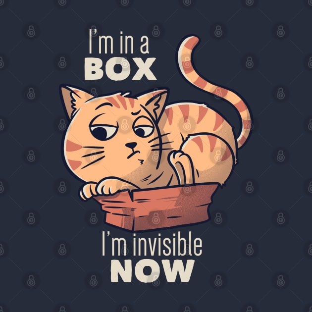 I'm In A Box, I'm Invisible Now Funny Cat Gift by eduely