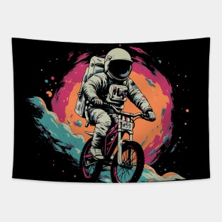 Intergalactic Bike Rider // Astronaut on a Bicycle in Outer Space B Tapestry
