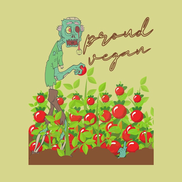 Proud Vegan Tomato Patch Halloween Melting Zombie by Dear Waistline