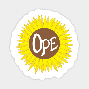 Hand Drawn Ope Sunflower Midwest Magnet