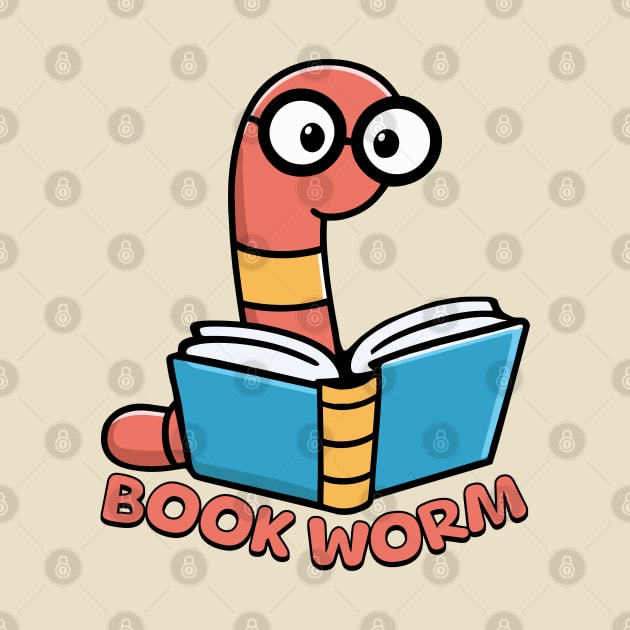 Book Worm! Cute Worm Cartoon by Cute And Punny