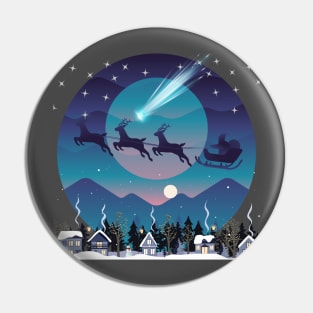 Christmas Magic with Santa and Reindeer Pin