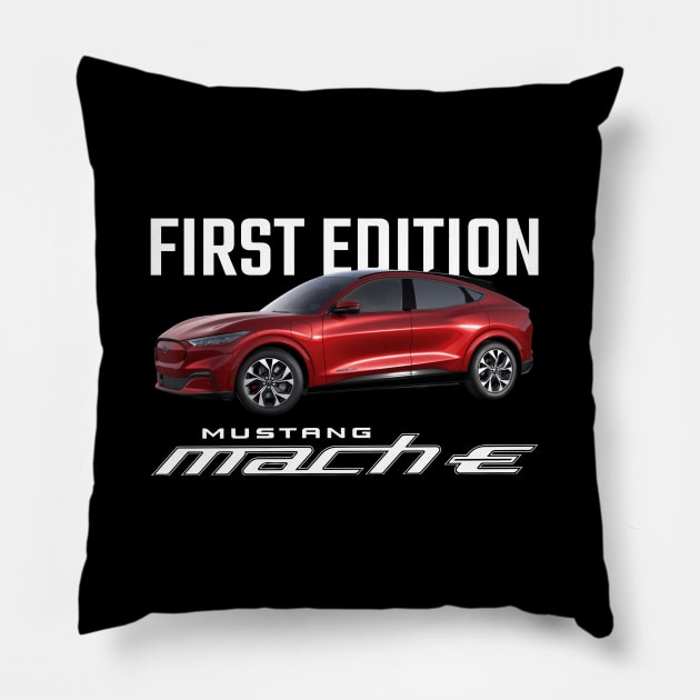 Mustang Mach-E First Edition - Rapid Red Pillow by zealology