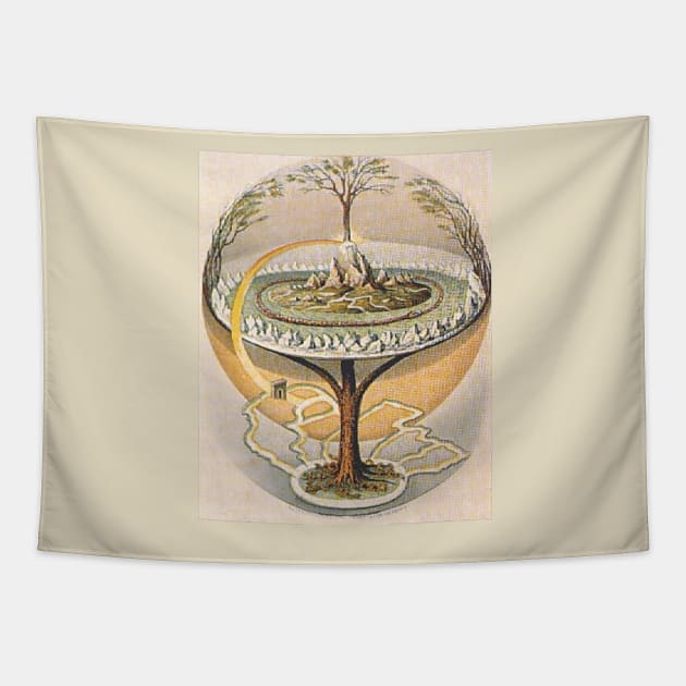 Yggdrasil Tree of Life Yggdrasil Tapestry TeePublic