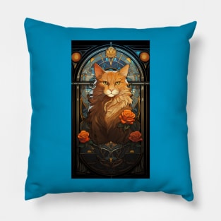 Art Nouveau Ginger Tiger Pillow