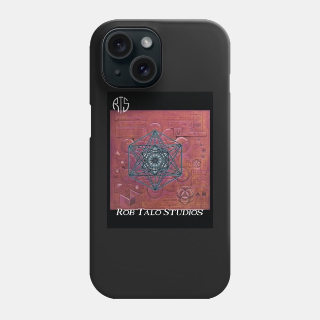 "Metatron's Cube" (w/ Rob Talo Studios logo) Phone Case by RobTalo