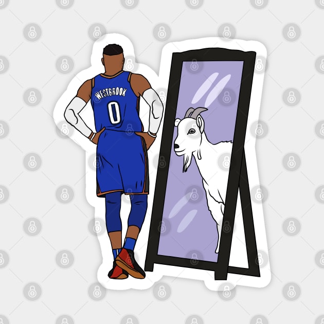 Russell Westbrook Mirror GOAT (Oklahoma City) Magnet by rattraptees