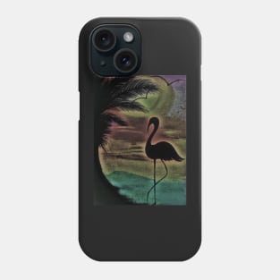 TROPICAL SUNSET SILHOUETTE FLAMINGO Phone Case