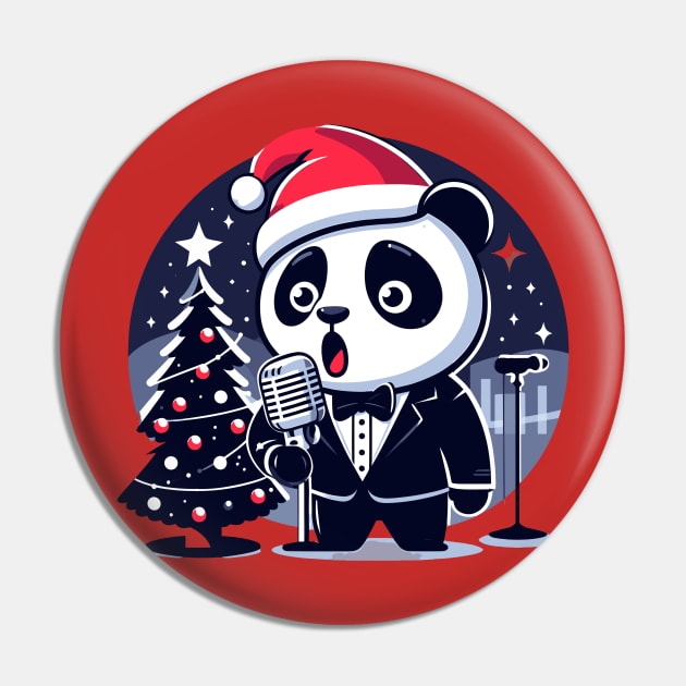 Giant Panda Singing Christmas Pin by Graceful Designs