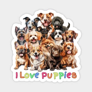 I Love Puppies Magnet