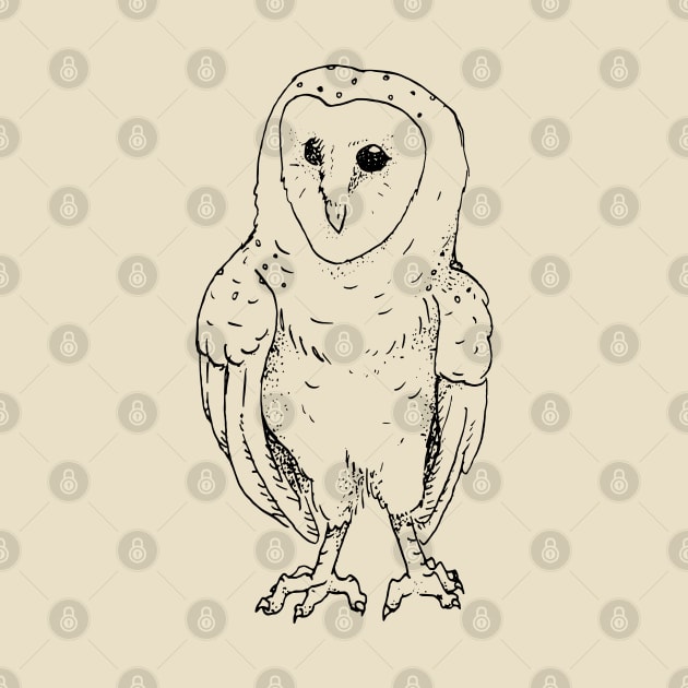 Pen and Ink Barn Owl by CloudWalkerDesigns