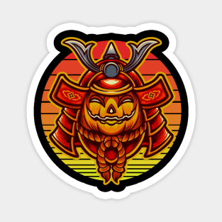 Jack O Lantern Samurai Halloween Magnet