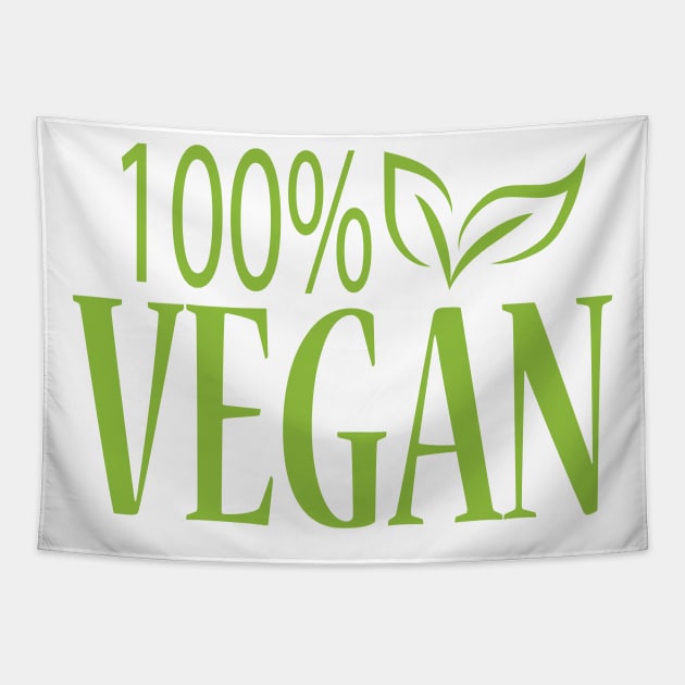 100% Vegan Design Tapestry by JevLavigne