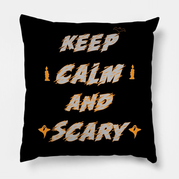 keep calm and scary shirt Pillow by MBshirtsboutique