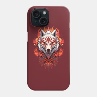 White Fire Wolf Phone Case