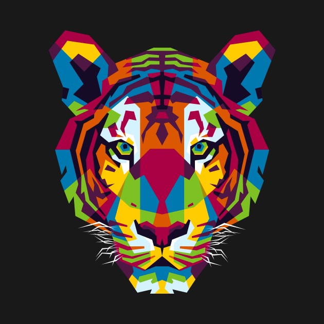 The Colorful Tiger Head by wpaprint