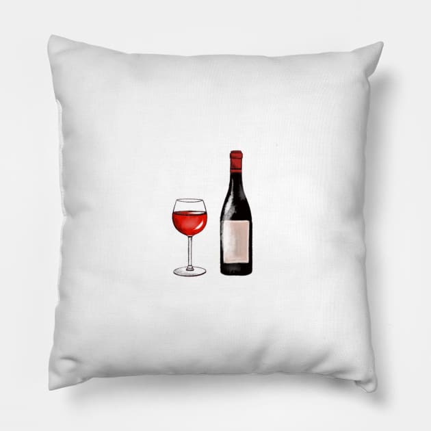 Wine lovers Pillow by hande.draws