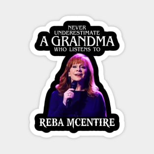 Vintage Never Underestimate A Woman Who Listens to Reba Mcentire Magnet