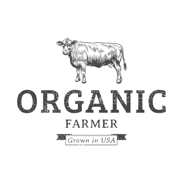 Organic Farmer Cow by Tip Top Tee's