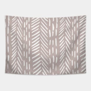 Abstract herringbone pattern - beige and white Tapestry