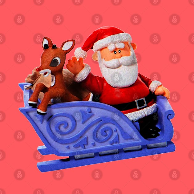 Rudolph and Santa Rankin Bass Retro Vintage by Pop Fan Shop