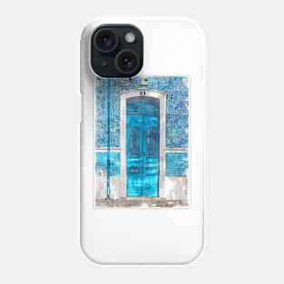 Vintage Old Blue Doors Blue Patterned Tiles Phone Case