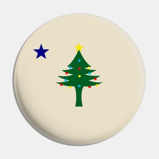 A Merry Christmas Maine flag Pin