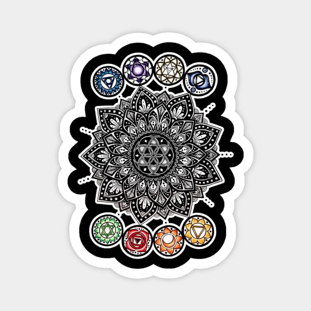 Chakra Center Mandala Magnet by Prettielilpixie