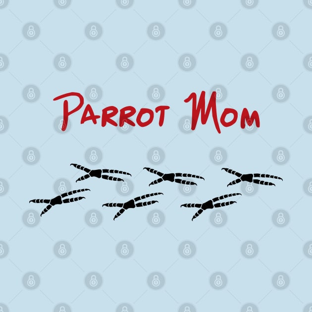 Parrot Mom with Footprints by Einstein Parrot