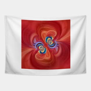 shades of scarlet yellow and red twisting cyclone style design Tapestry