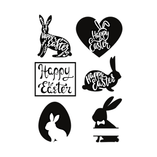 Black and white Easter stickers package T-Shirt