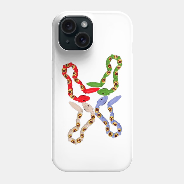 Retro Colorful Plastic Snakes Phone Case by DiegoCarvalho