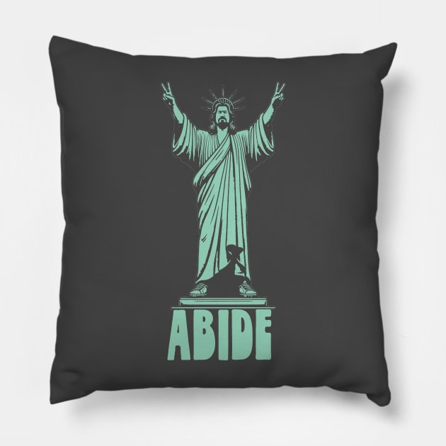 Abide Dude Lebowski Statue of Liberty Pillow by GIANTSTEPDESIGN