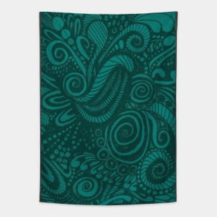 Teal Blue Chaos Tapestry